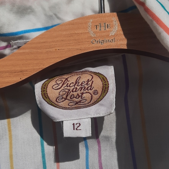 🍀3/15 Picket and Past Stripped Vintage 80s Shirt - Picture 4 of 5